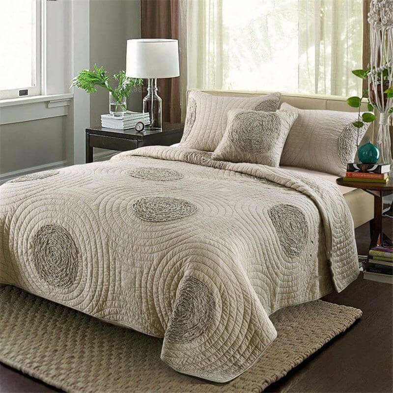 Cotton Bedspread Coverlet 3-Piece Set Quilt