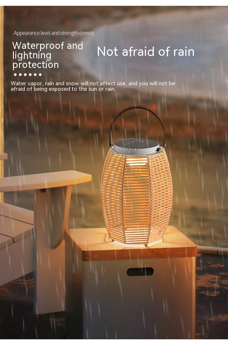 Outdoor Lamp Waterproof Courtyard Villa Garden Lamp Modern Minimalist Terrace Solar Woven Lamp