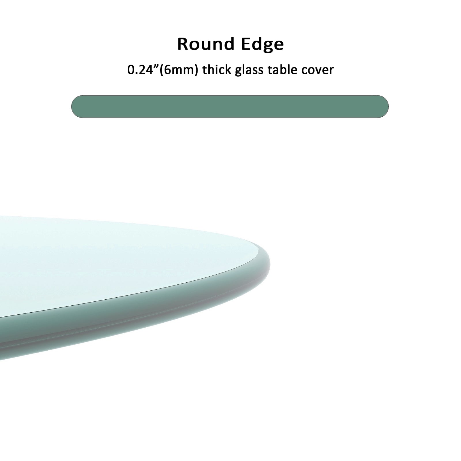 20-Inch Round Tempered Glass Tabletop-Clear 1/4 Think