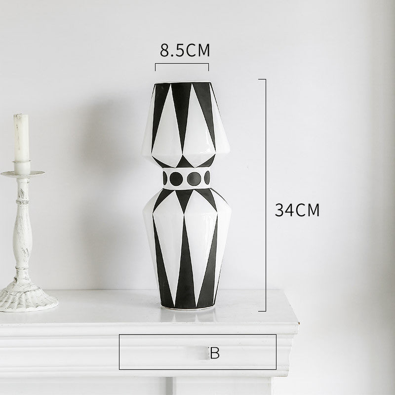 Monochrome Elegance-Black and White Vase