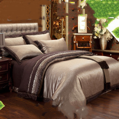 Silk Satin Jacquard Bedding Duvet Cover Set