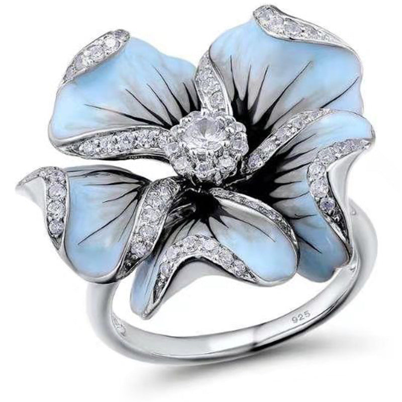 Flower Creative Personality Diamond Ring