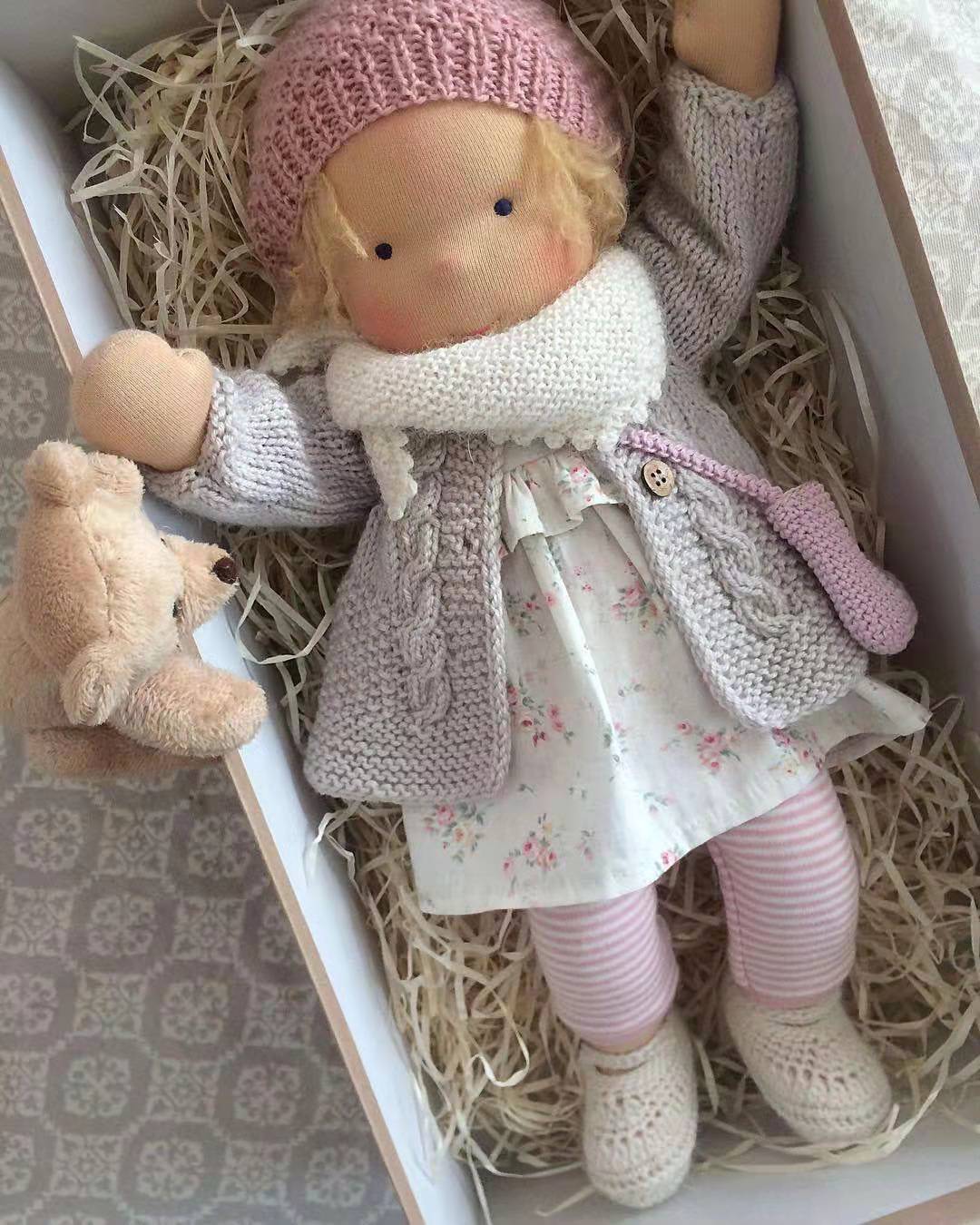 Heirloom Handmade Waldorf Doll in Natural Fabrics