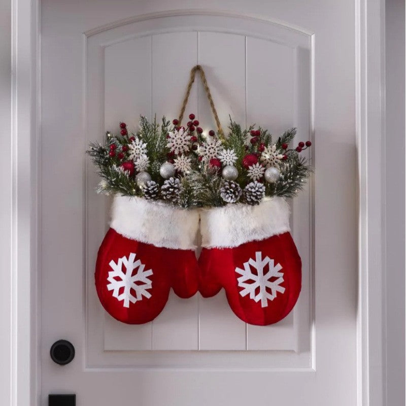 Christmas Floral Garland for Door-Realistic Simulated Flowers