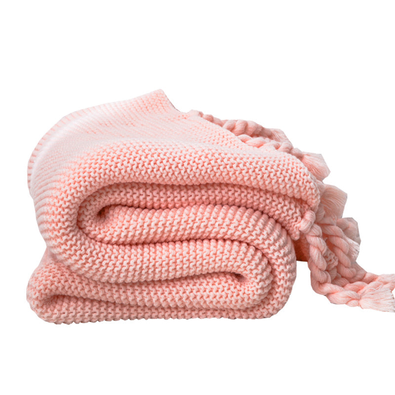 Cozy Knit Throw Blanket with Tassels