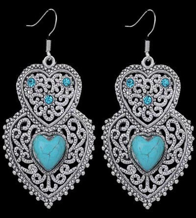 Vintage Bohemian Style Heart Earring