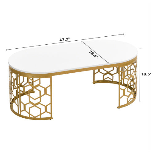 Oval Shaped Coffee Table for Living Room