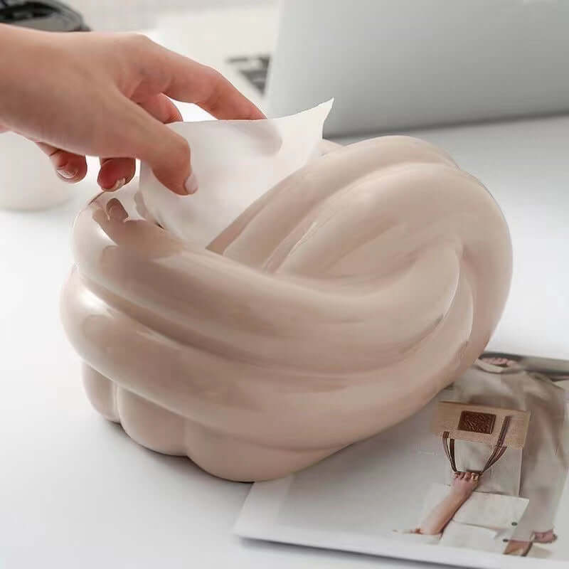 Wool Ball Design Ceramic Tissue Box