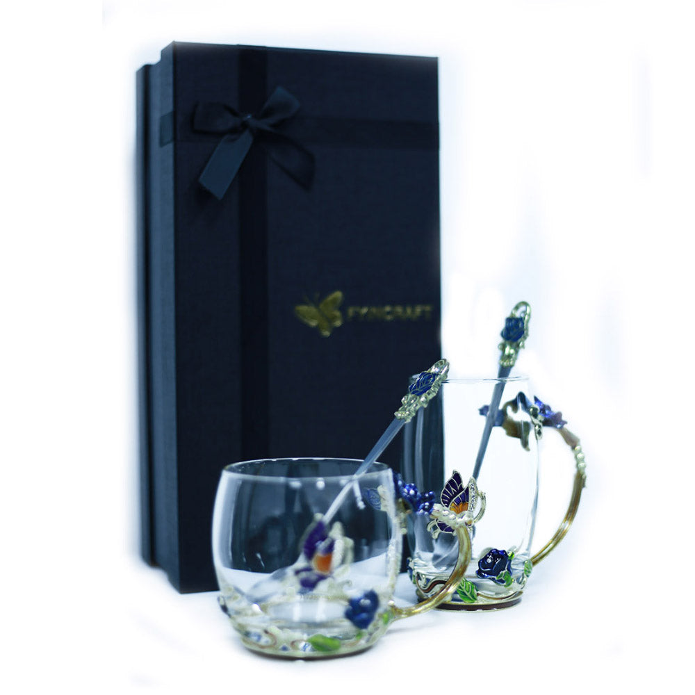 Enamel Glass Water Cups-Elegant Clear Drinkware for Everyday use