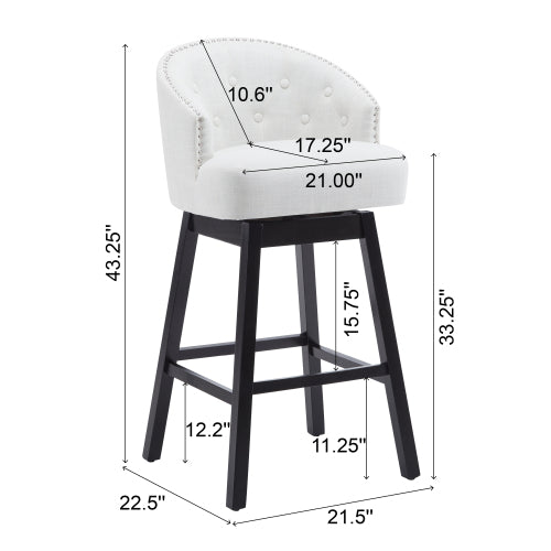 Set of 2 Modern Swivel Bar Stools with Rotating Seats