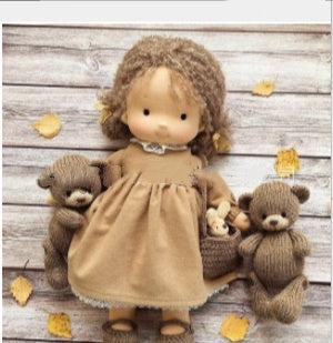 Heirloom Handmade Waldorf Doll in Natural Fabrics