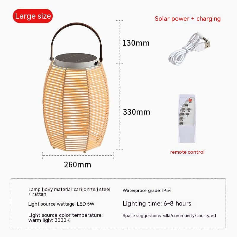 Outdoor Lamp Waterproof Courtyard Villa Garden Lamp Modern Minimalist Terrace Solar Woven Lamp