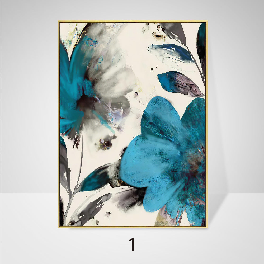 Blue Paint Flowers Canvas Art