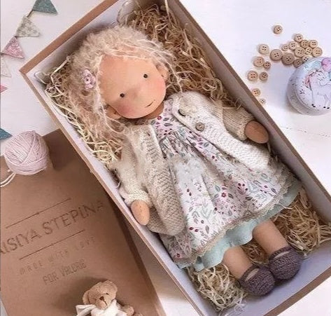 Heirloom Handmade Waldorf Doll in Natural Fabrics