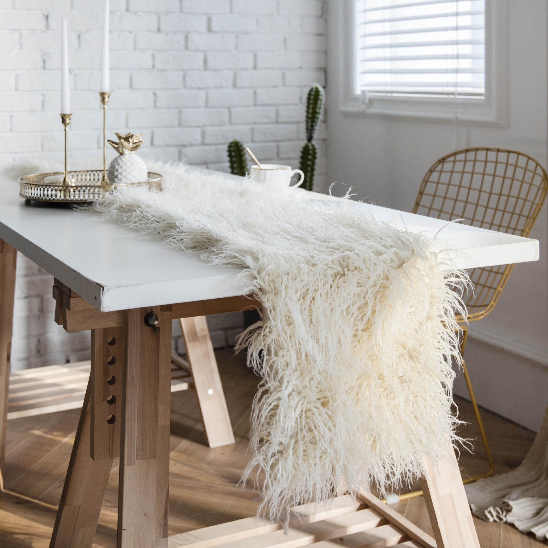 Table Runner Soft Shaggy Plush