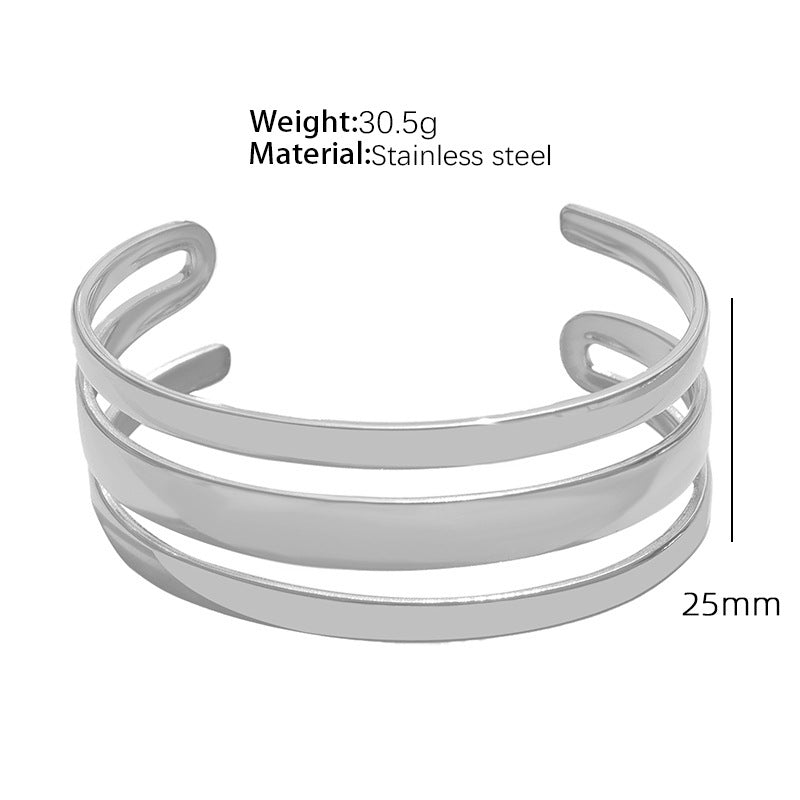 Titanium Steel Open-end Bracelet