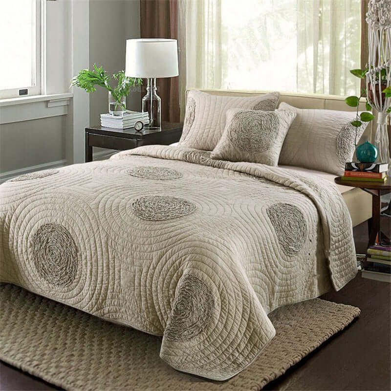 Cotton Bedspread Coverlet 3-Piece Set Quilt