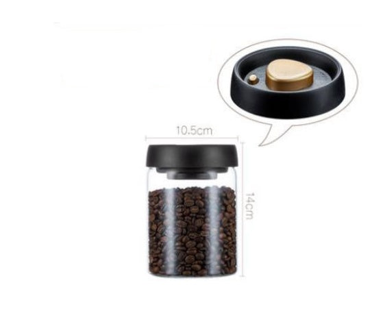 Coffee Beans Vacuum Sealed Tank Transparent Glass Food Storage