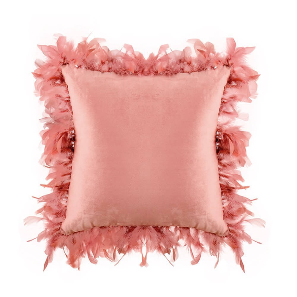 Velvet feather pillowcover home pillow