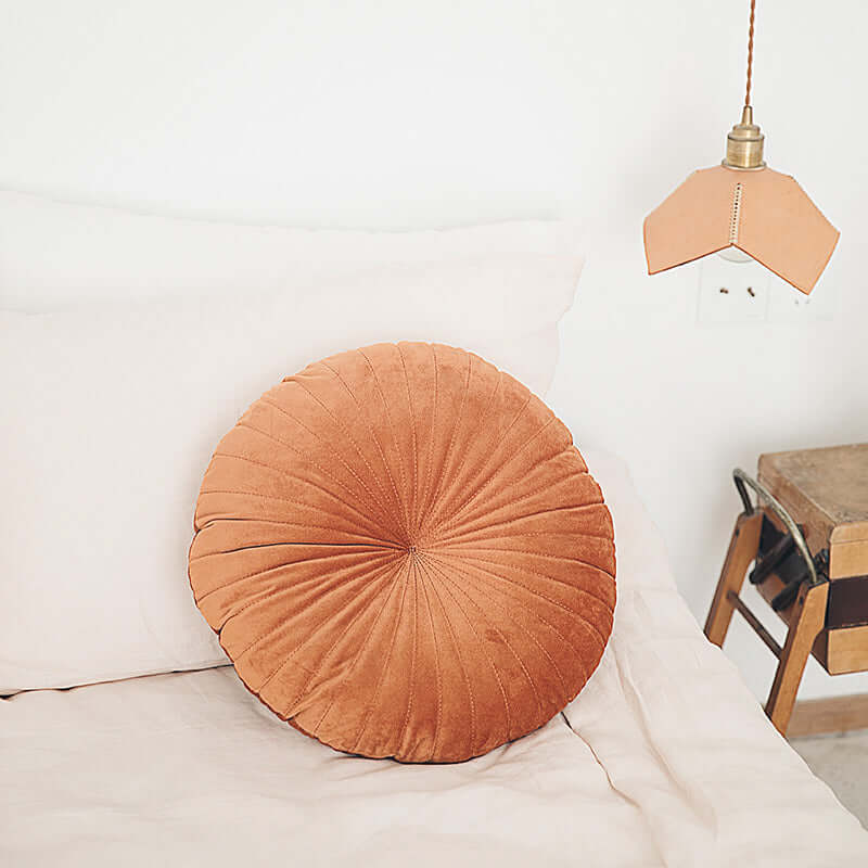 Small pumpkin velvet pillow