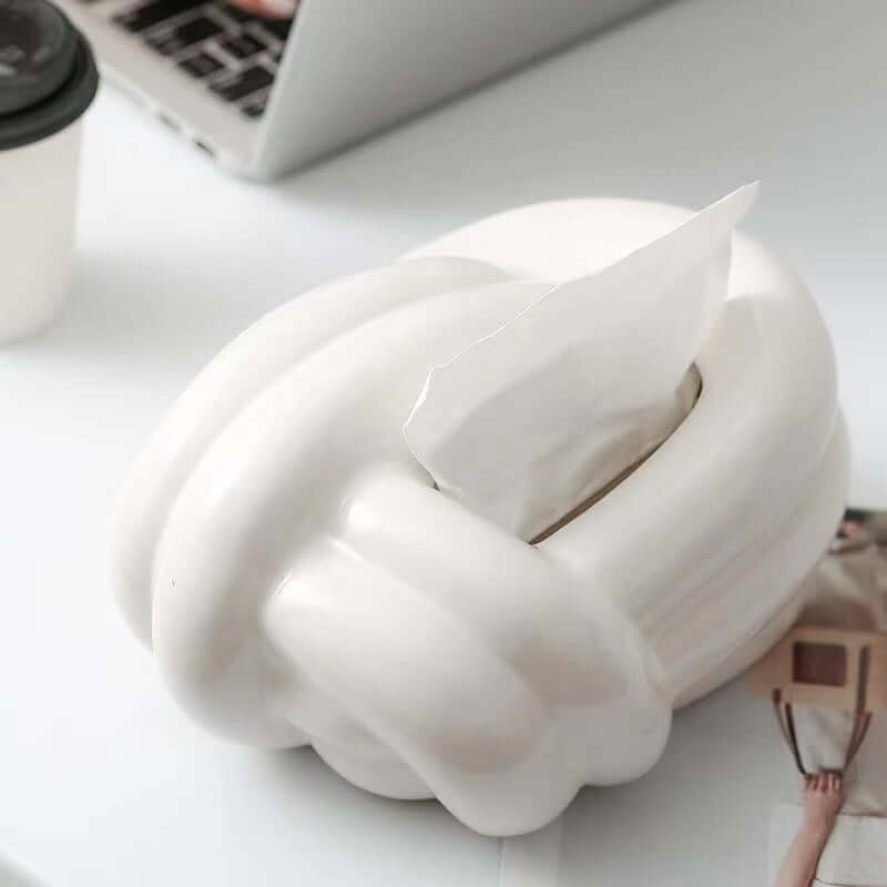 Wool Ball Design Ceramic Tissue Box