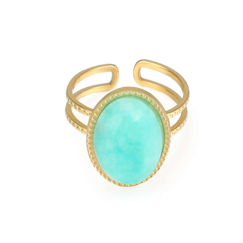 Natural Stone Ring Adjustable Ring