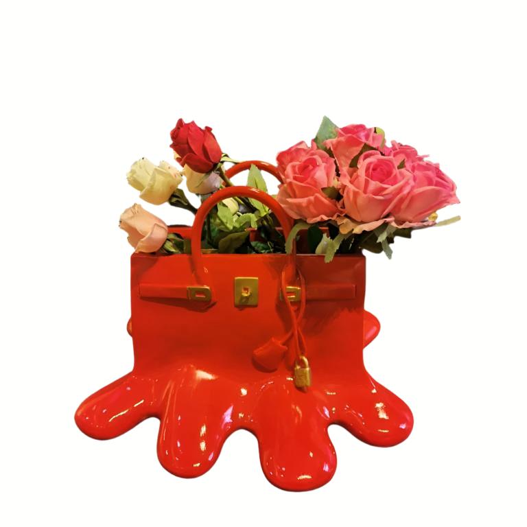 Stunning Resin Flowers Vase Bag Elegant Home Decor