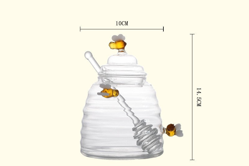 Honey Jar Glass with Lid Borosilicate