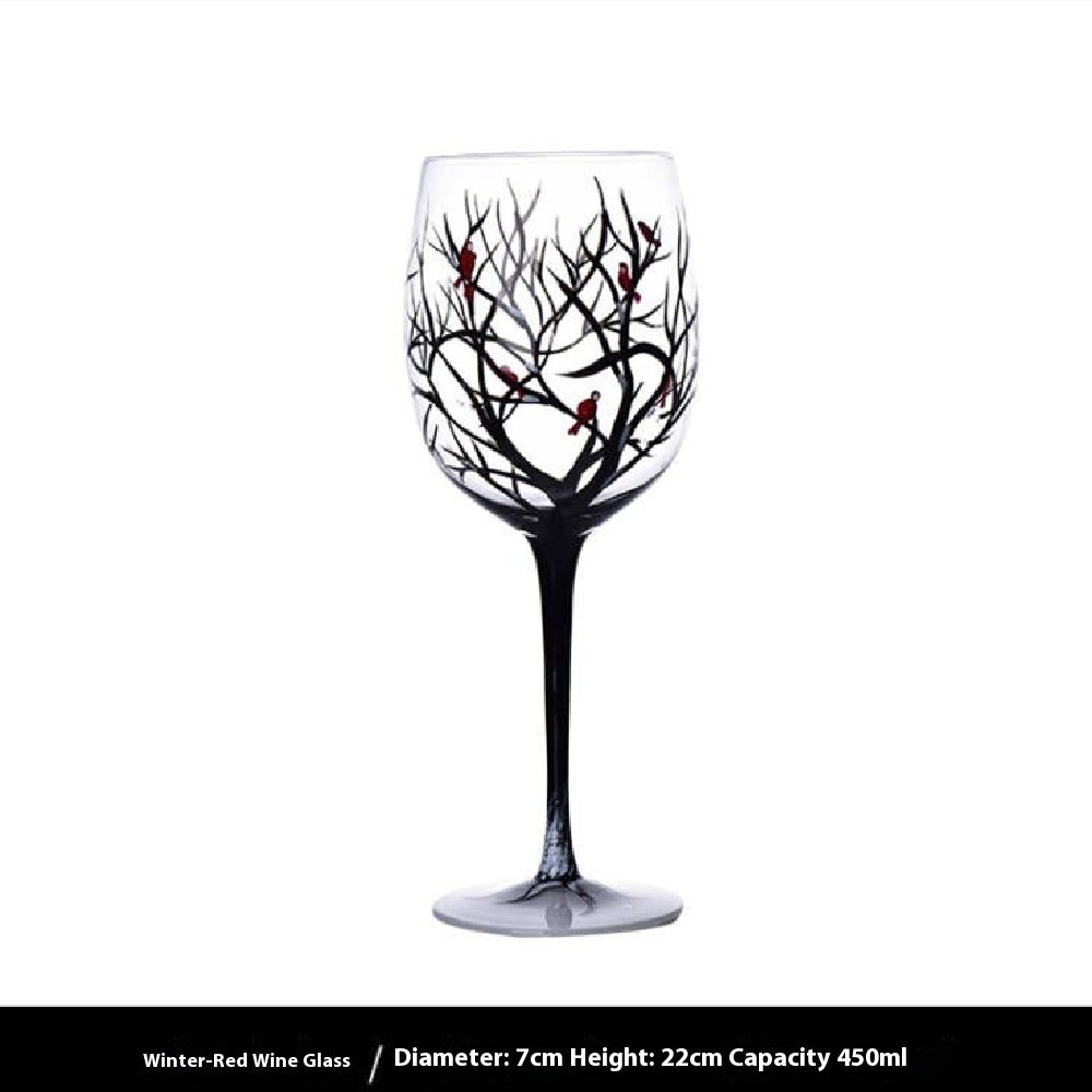 Wine Glass Four Seasons Tree Wine Glass