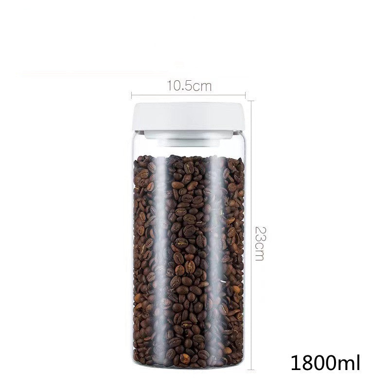 Coffee Beans Vacuum Sealed Tank Transparent Glass Food Storage