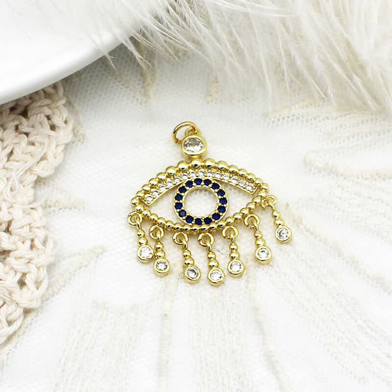 Zircon Evil Eye Charms Pendants Drop Charms