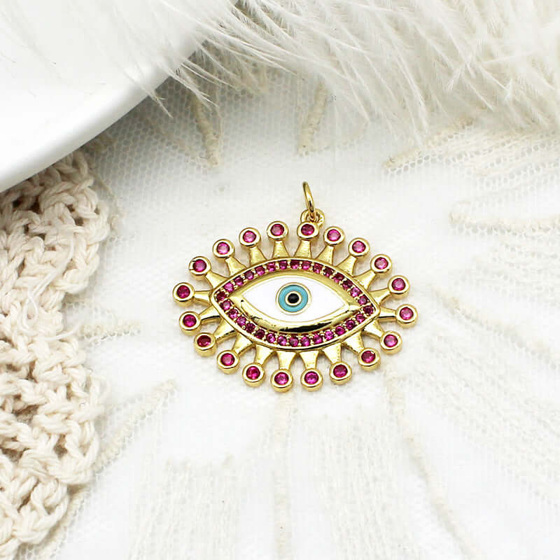 Zircon Evil Eye Charms Pendants Drop Charms