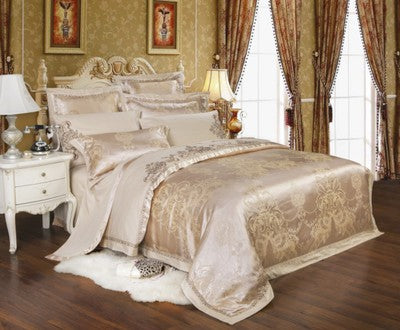 Silk Satin Jacquard Bedding Duvet Cover Set