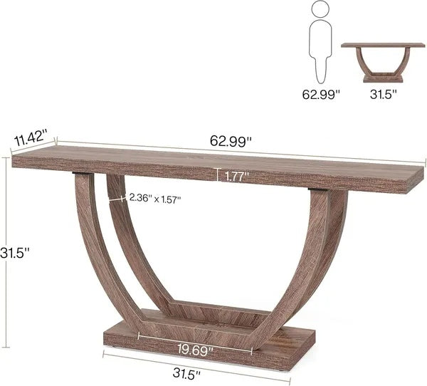 Narrow Console Table for Hallway Entry or Behind Couch