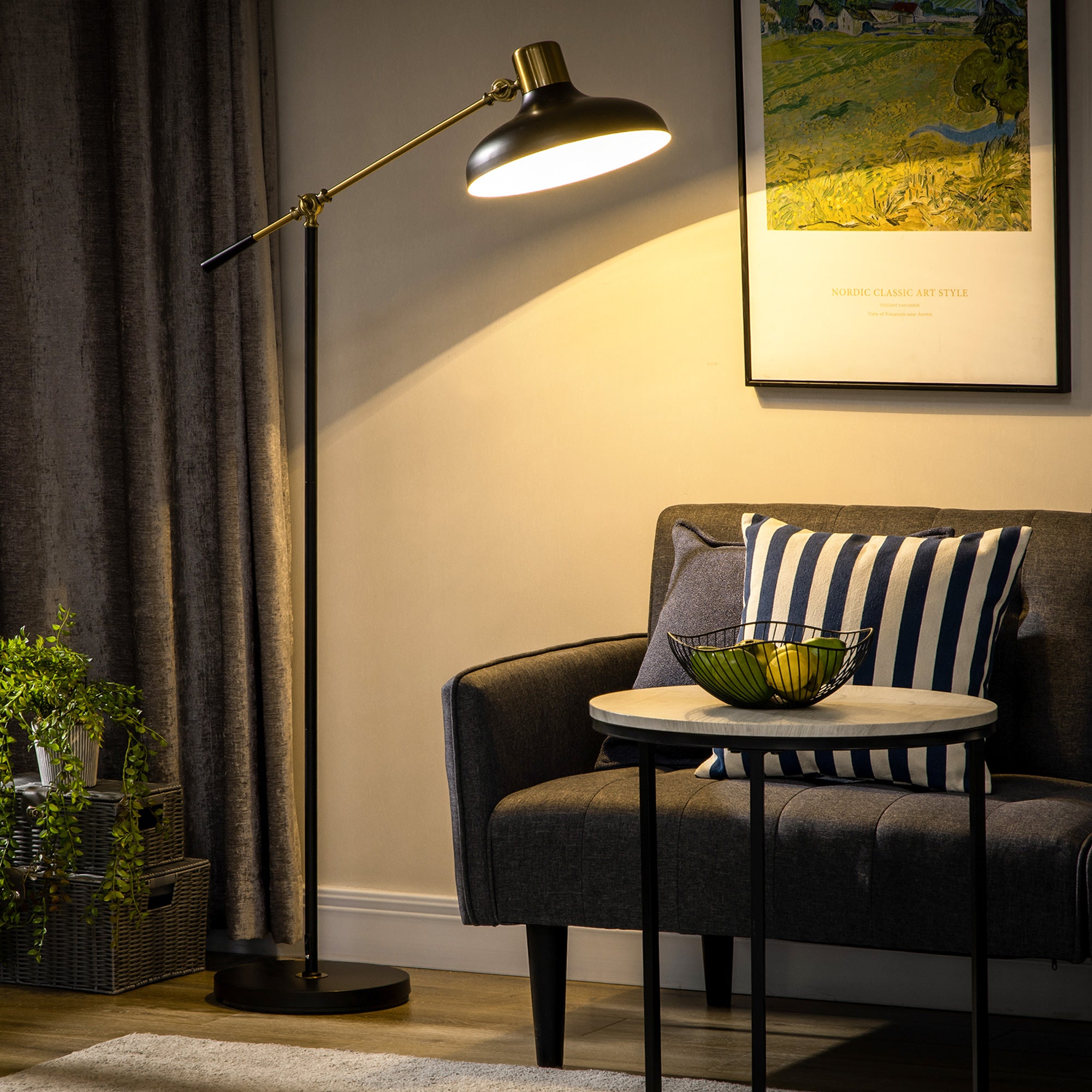 Modern Adjustable Floor Lamps-Height Adjustable Standing Lamp for Living Room & Bedroom