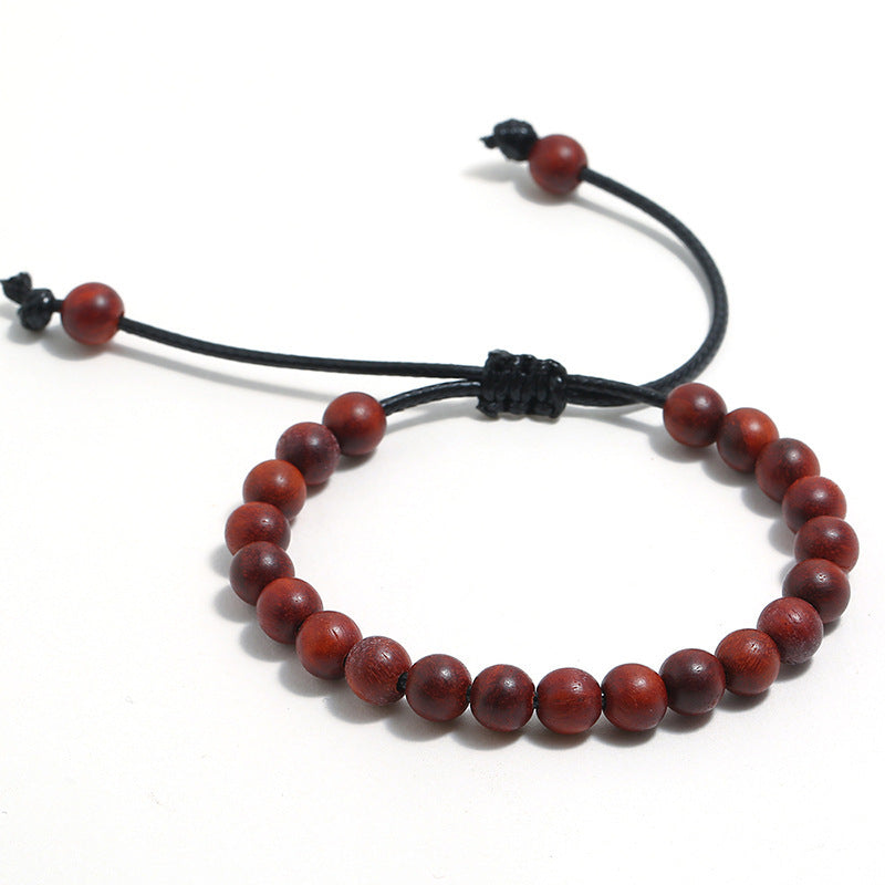 Adjustable Braided Bracelet with Natural wooden