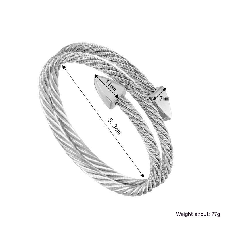 Bracelet Open Elastic Ornament Steel Wire Fashion