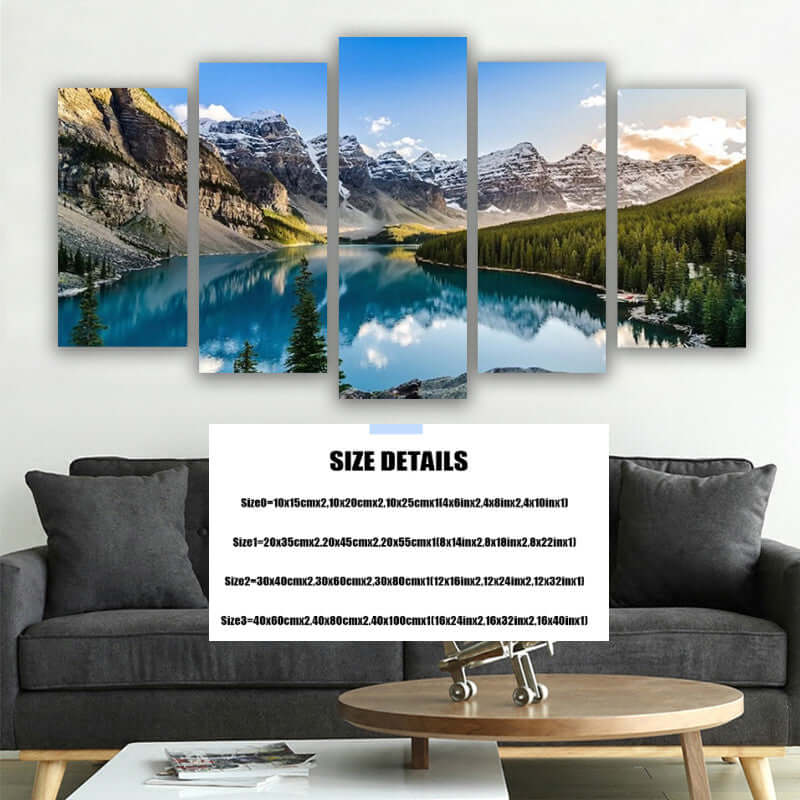 5 Piece Canvas Wall Arts Moraine Lake and Mountain