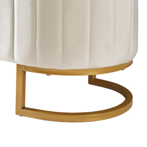 Elegant Ottoman Oval Velvet Storage