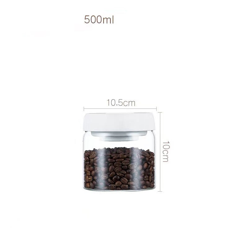 Coffee Beans Vacuum Sealed Tank Transparent Glass Food Storage