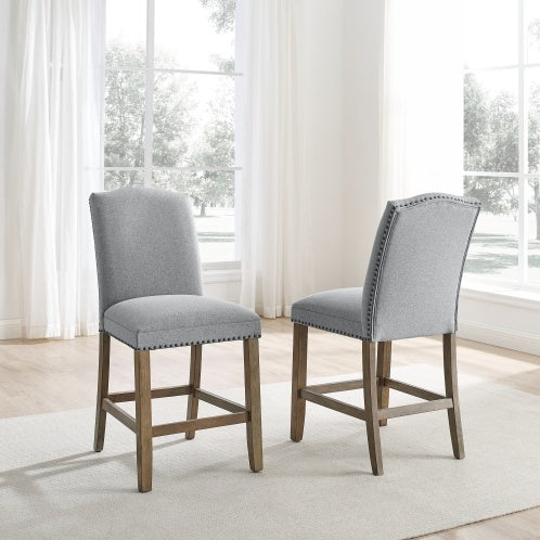 Counter Height Chair with Nailhead Trim, Upholstered Dining Chair for Kitchen Island
