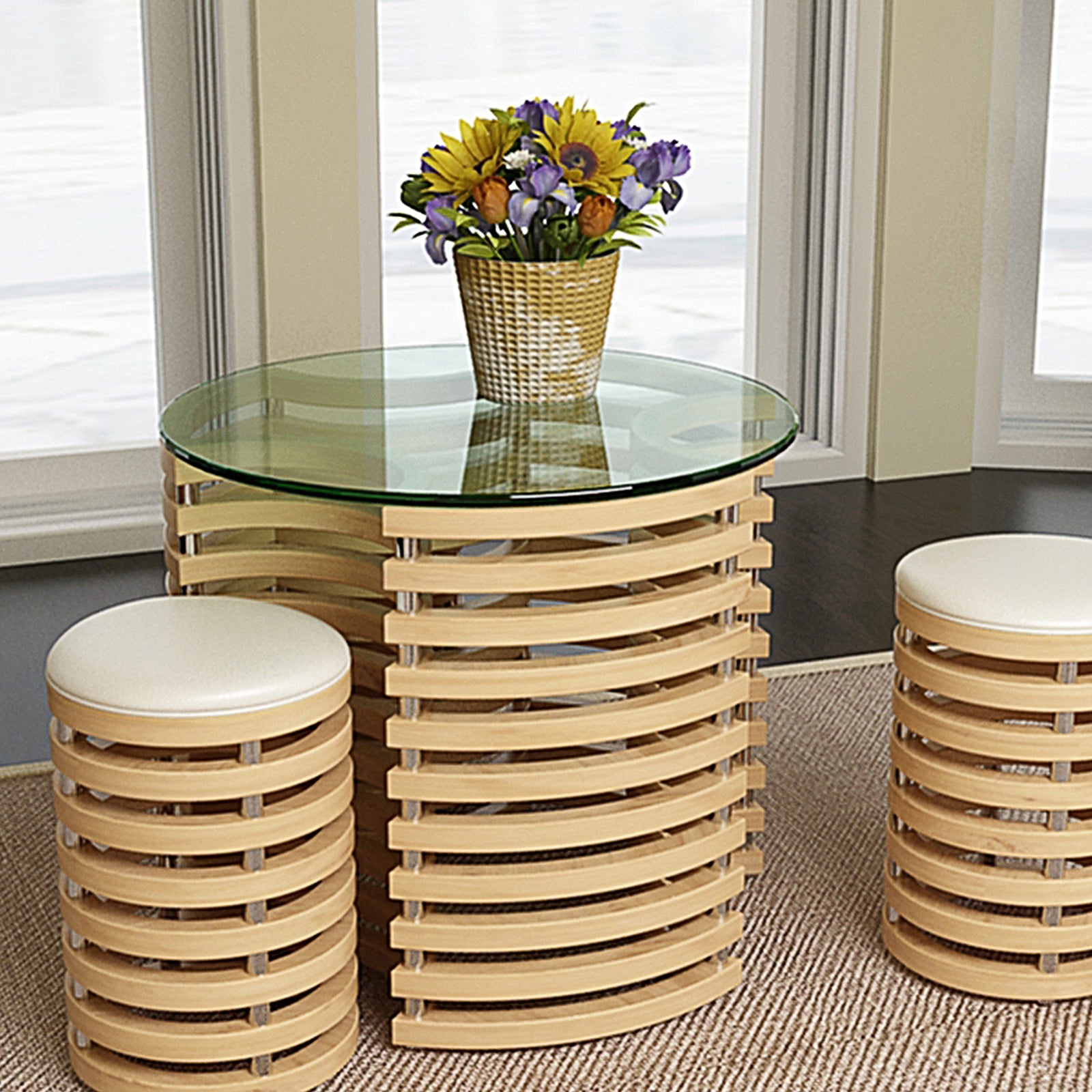 20-Inch Round Tempered Glass Tabletop-Clear 1/4 Think