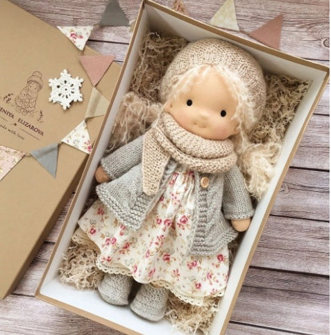 Heirloom Handmade Waldorf Doll in Natural Fabrics