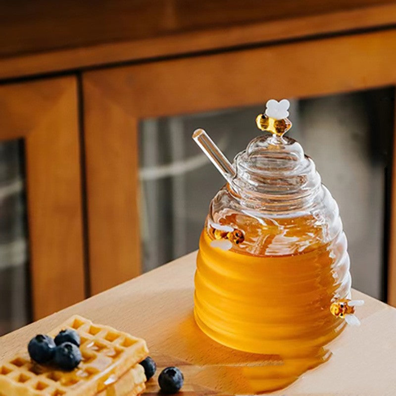 Honey Jar Glass with Lid Borosilicate