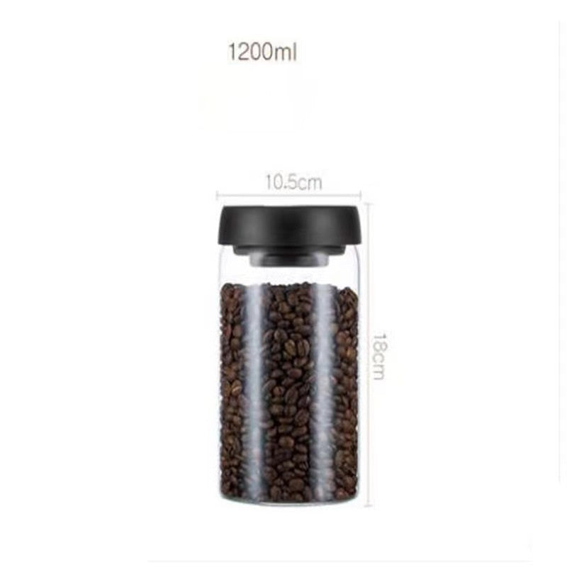 Coffee Beans Vacuum Sealed Tank Transparent Glass Food Storage