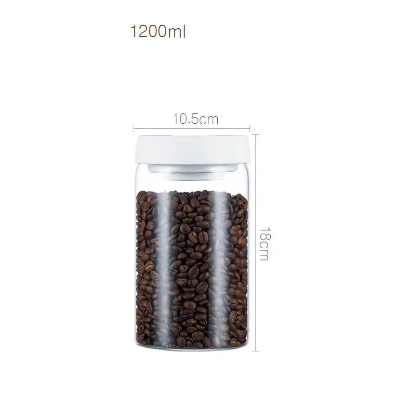 Coffee Beans Vacuum Sealed Tank Transparent Glass Food Storage