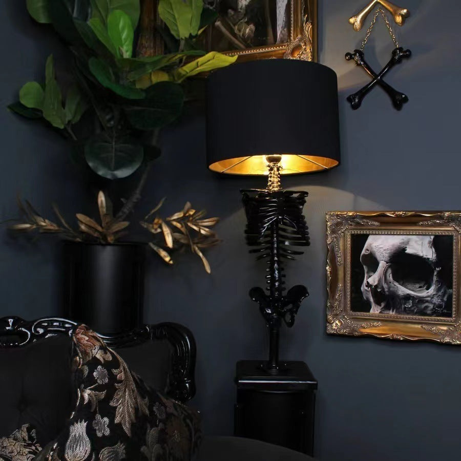 Gothic Skeleton Table Lamp-Spooky Skull Lamp Home Decor