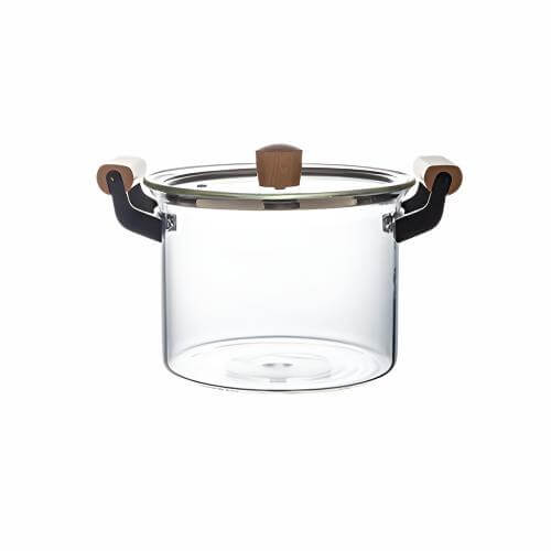 High Borosilicate Transparent Pot Double Handle Glass Pot