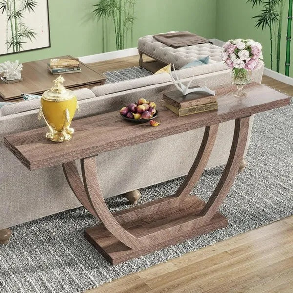 Narrow Console Table for Hallway Entry or Behind Couch