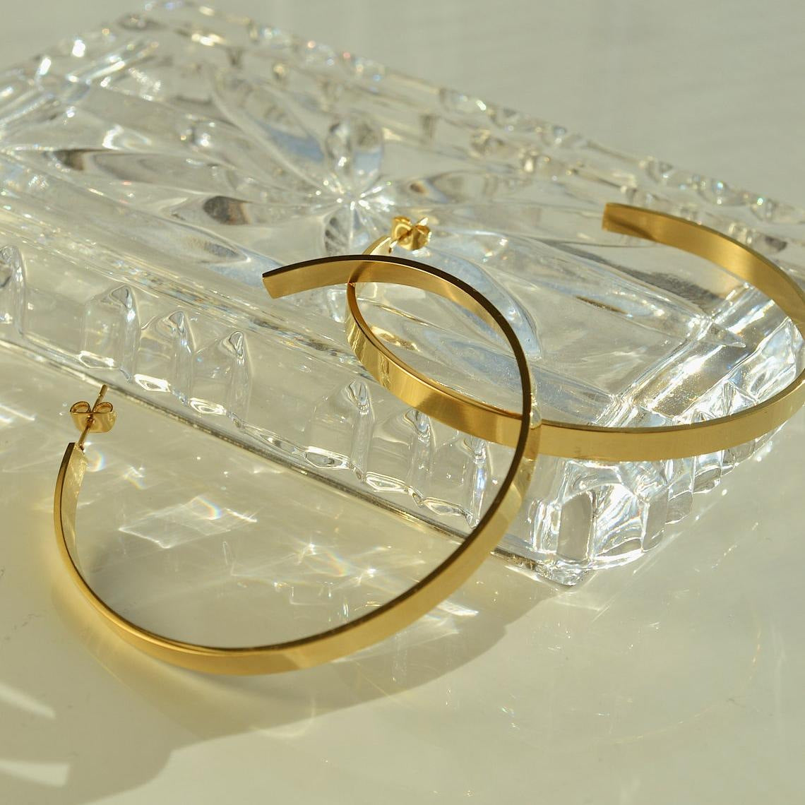 Stainless Steel Large Hoop Earrings